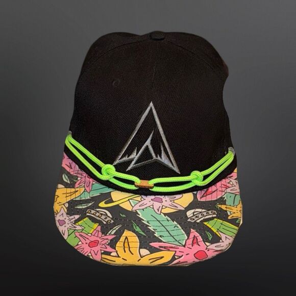 Rare Findlay Hat Airwave With Neon Rope Crown Fit Flowers on Brim Snapack Cap - Picture 7 of 7